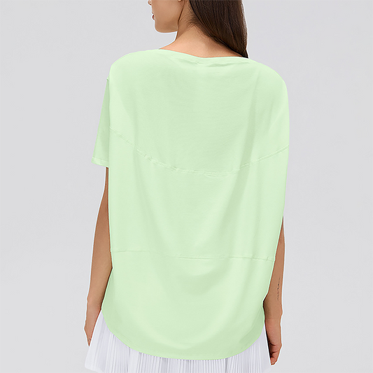 Wholesale Thin Loose Short-Sleeve T-Shirt Yoga Cover-Up