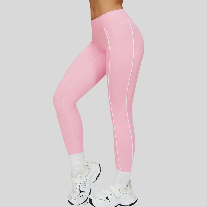 High-waisted contrasting color leggings