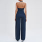 Wholesale open-back tank top + loose wide-leg pants