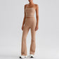 Cinghie sottili canotta top + pantaloni gambe svasati set a 2 pezzi