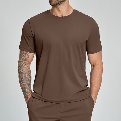 Wholesale Men's Drop-Shoulder Round-Neck Athletic T-Shirt – Breathable Workout Tee