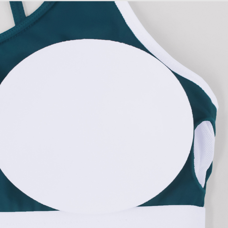 Wholesale Backless Color-Blocked Halter Sports Bra