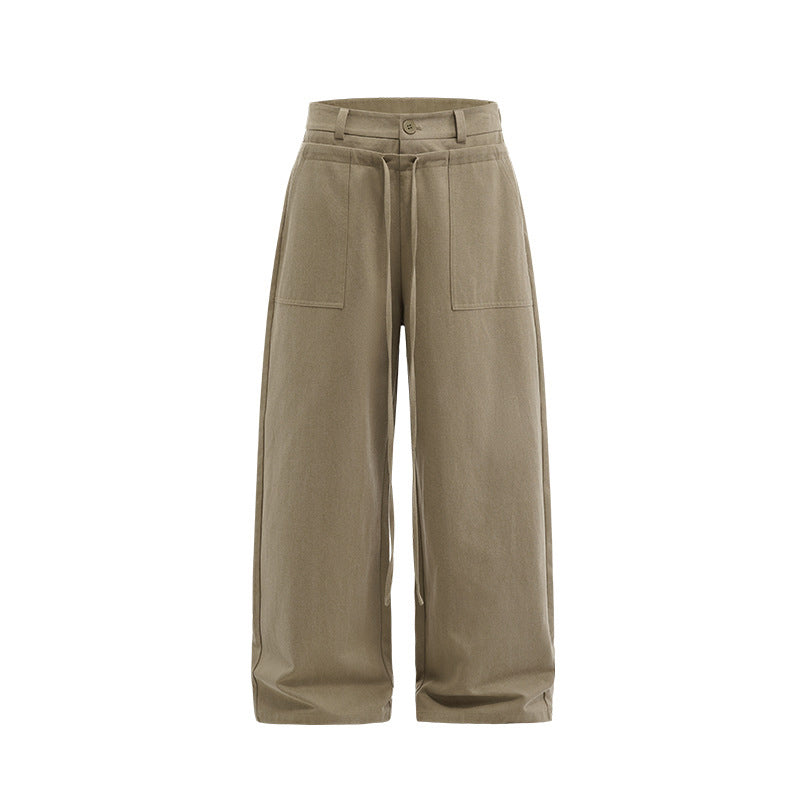 Drawstring cargo casual pants