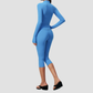 Wholesale Women Slimming Zipper Fitness High Waist Tummy Control Yoga Sports Three-Piece Set