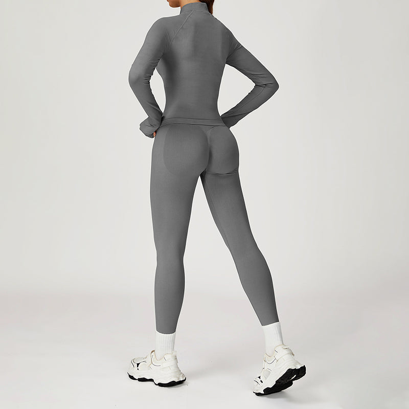 Snug-Fit Jacket + Butt-Lifting Leggings 2-Piece Set