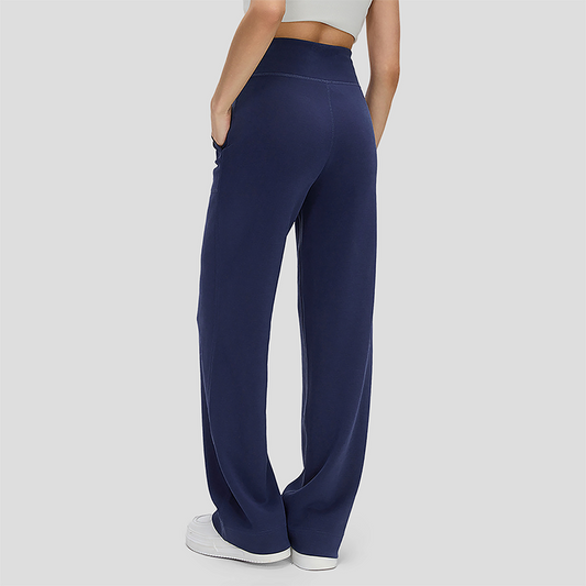 Wholesale Women's High-Waist Flowy Wide-Leg Pants – Drawstring Waist Relaxed Pilates Yoga Trousers