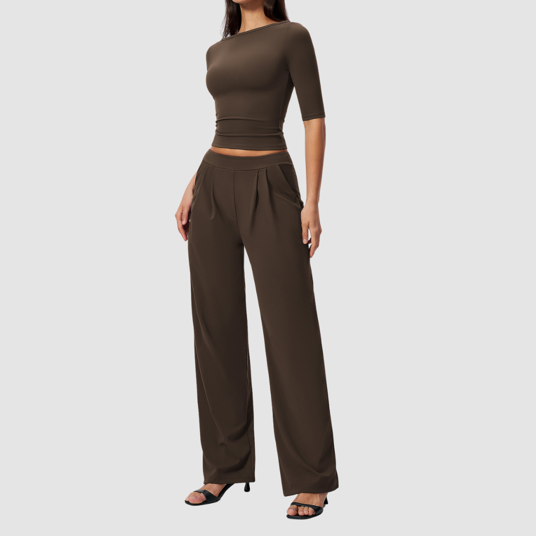 Wholesale Women’s Mid-Sleeve Top & Long Pants Yoga Set