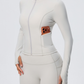 Wholesale Women's Activewear Zip Pocket Jacket & Flare Pants Yoga Set