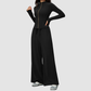 Wholesale Women's Stand-Collar Zip Jacket & Wide-Leg Pants Yoga Set