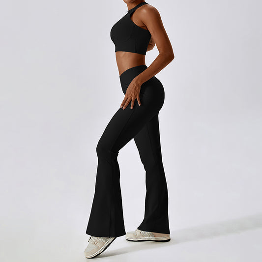 Wholesale Flared high waist elastic 2-piece | Wonderxfans bulk activewear