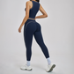 Wholesale Color Block Yoga Halter Vest + legging 2-Piece Set