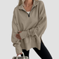 Wholesale Half-Zip Pullover Sweatshirt – Fashionable Side Slit Sportswear