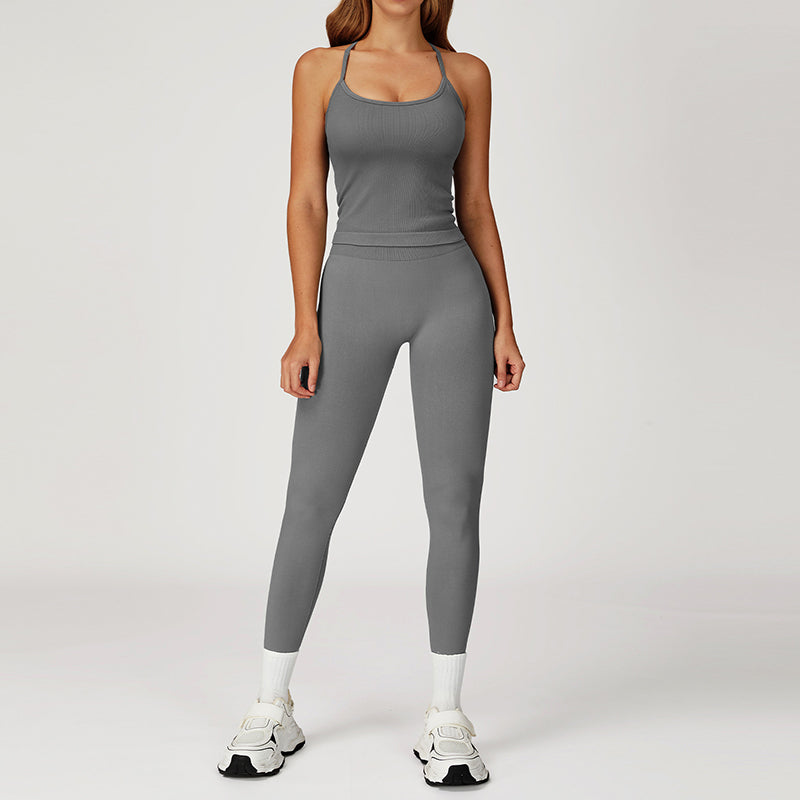 Snug-Fit Tank Top + Butt-Lifting Leggings 2-Piece Set