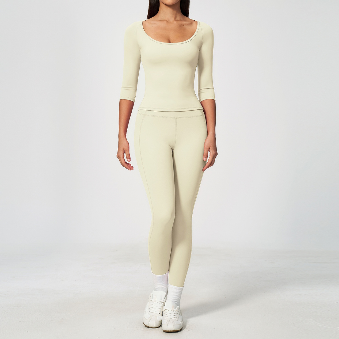Wholesale Women's Mid-Sleeve Long Pants Yoga Set