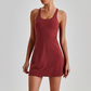 Wholesale Naked-Feel Anti-Exposure Sports Tennis Dress with Built-In Bra – Quick-Dry Active Dress