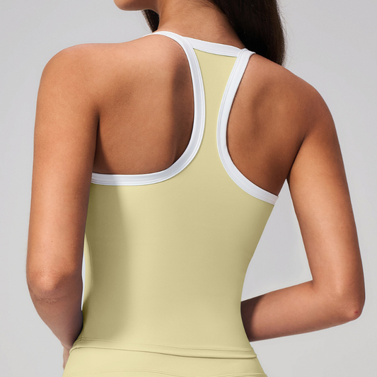 Wholesale Women's Colorblock Racerback Sports Bra Top – Padded Moisture-Wicking Fitness Yoga Gym Top