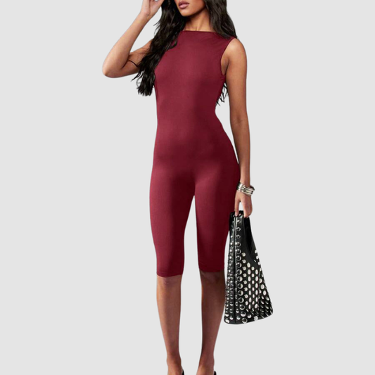 Wholesale Naked-Feel Open-Back Yoga Jumpsuit with Built-In Bra – Sculpting Full-Length Activewear