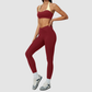 Wholesale Women's Color-Block Sports Bra & Leggings Two-Piece Set