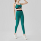 Wholesale color blocked backless vest+high waisted Legging 2-piece Set