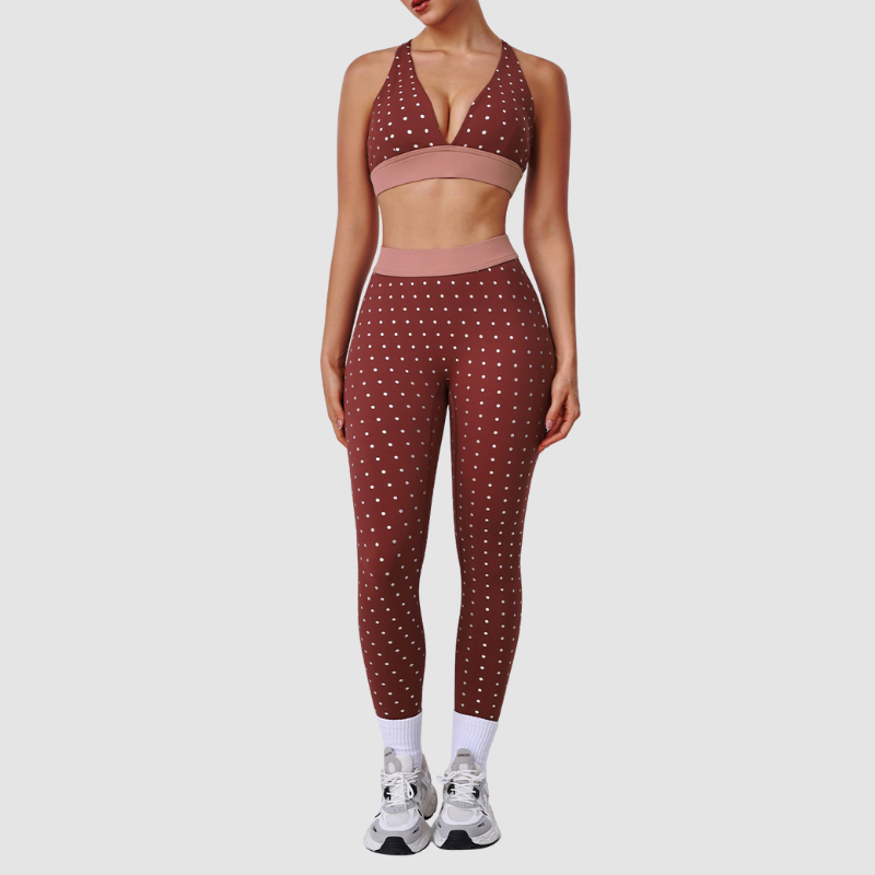 Wholesale printed polka dot bra + leggings
