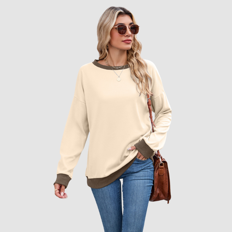 Wholesale Crew Neck Loose Top Long Sleeve Sweatshirt