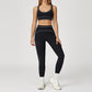 Contrasting Color Sports Bra + high waist leggings 2-piece set