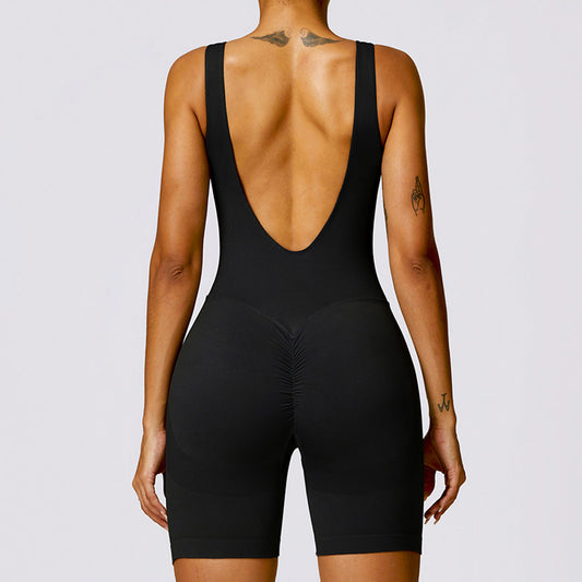 Wholesale Seamless cut-out tight-fitting yoga jumpsuit | Wonderxfans bulk activewear