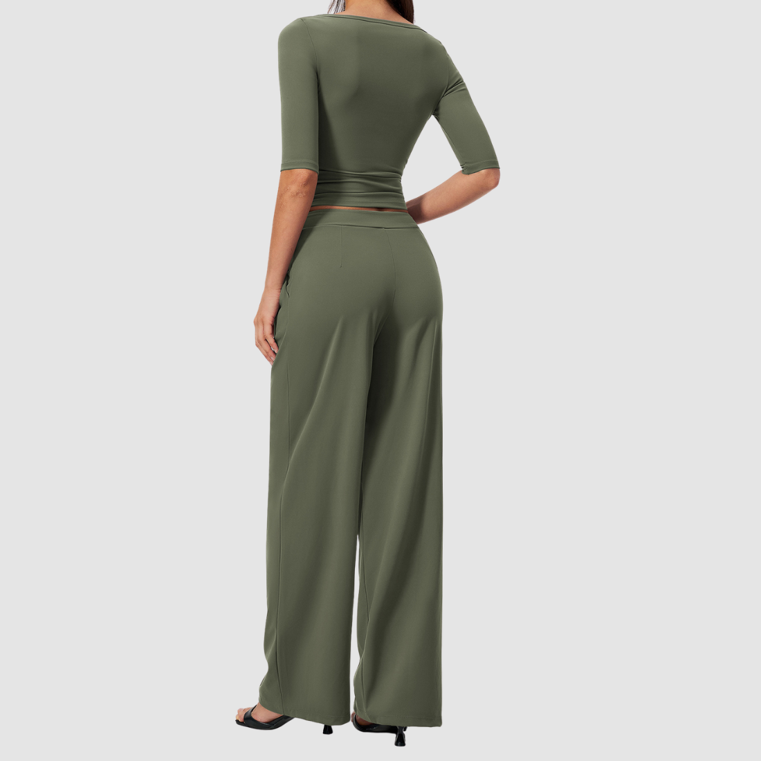 Wholesale Women’s Mid-Sleeve Top & Long Pants Yoga Set
