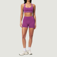 Wholesale Women's Seam-Detail Colorblock High-Waist Booty Shorts – Butt-Lifting Yoga Gym Activewear