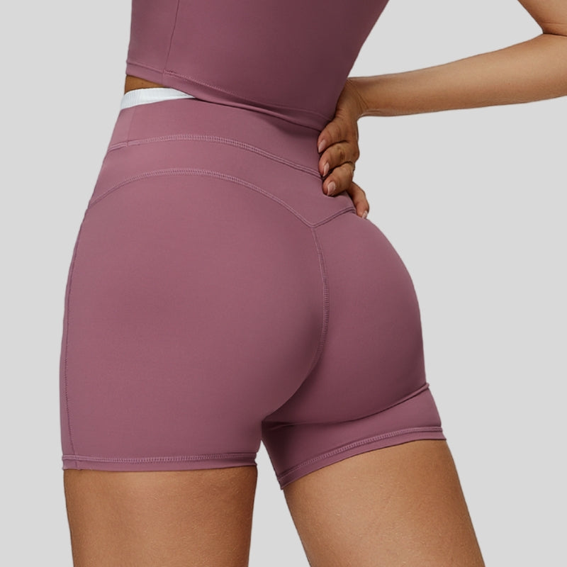 Paneled contrast sports shorts