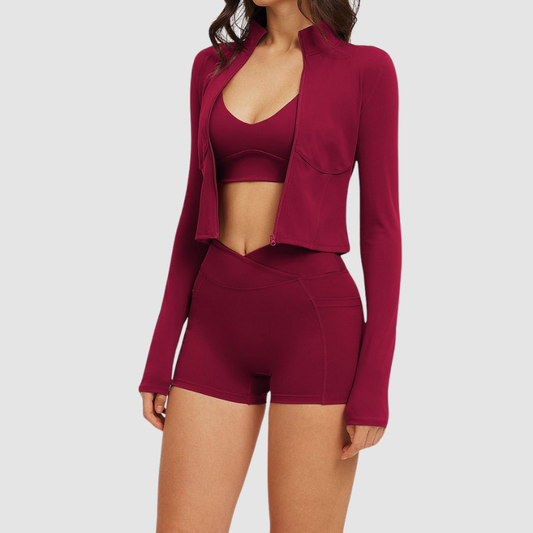 Wholesale Women's front-zip cardigan long-sleeved jacket | Wonderxfans bulk activewear