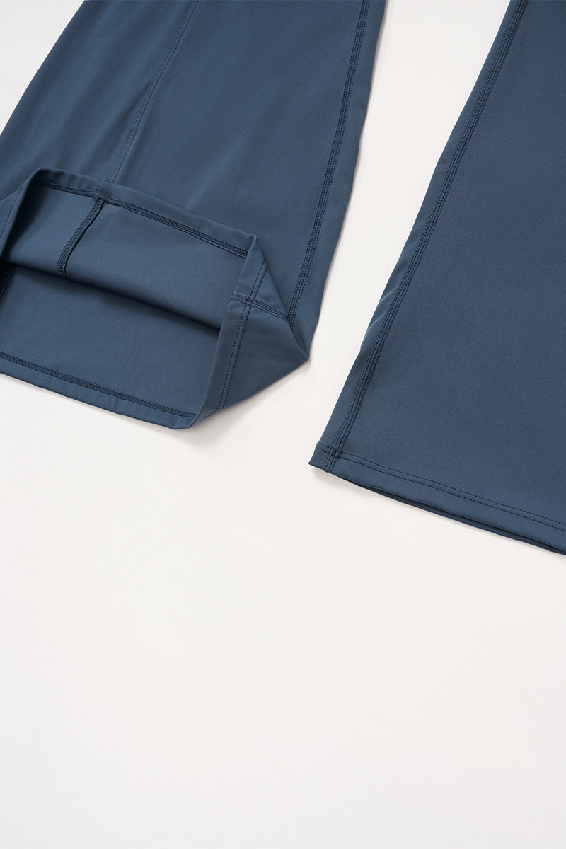 V-neck large hooded jacket+Sports tank top+High-waisted pleated back pants 3-piece set