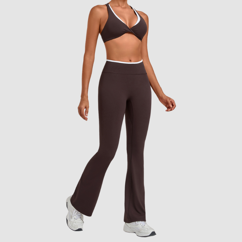 Wholesale Colorblock Yoga Set Sports Bra & Flare Pants – Naked Feel Activewear