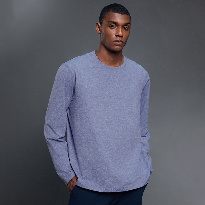 Men's Basic Round Neck Long Sleeve Shirt