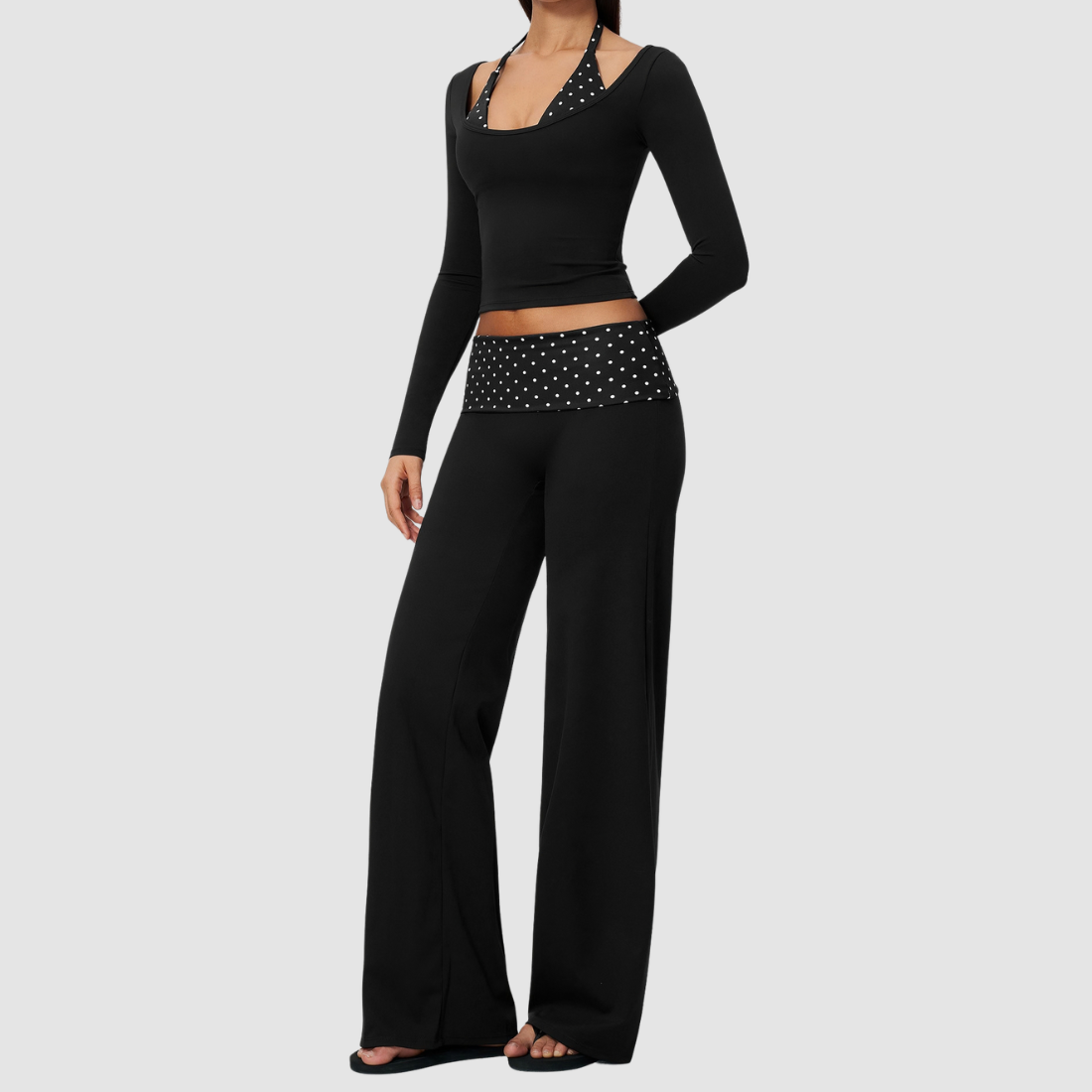 Wholesale Women's Long-Sleeve Wide-Leg Yoga Fitness Set