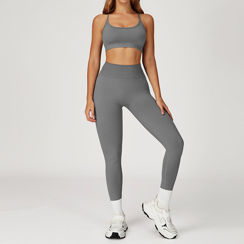 Quick-Drying Sports Bra + Butt-Lifting Leggings 2-Piece Set