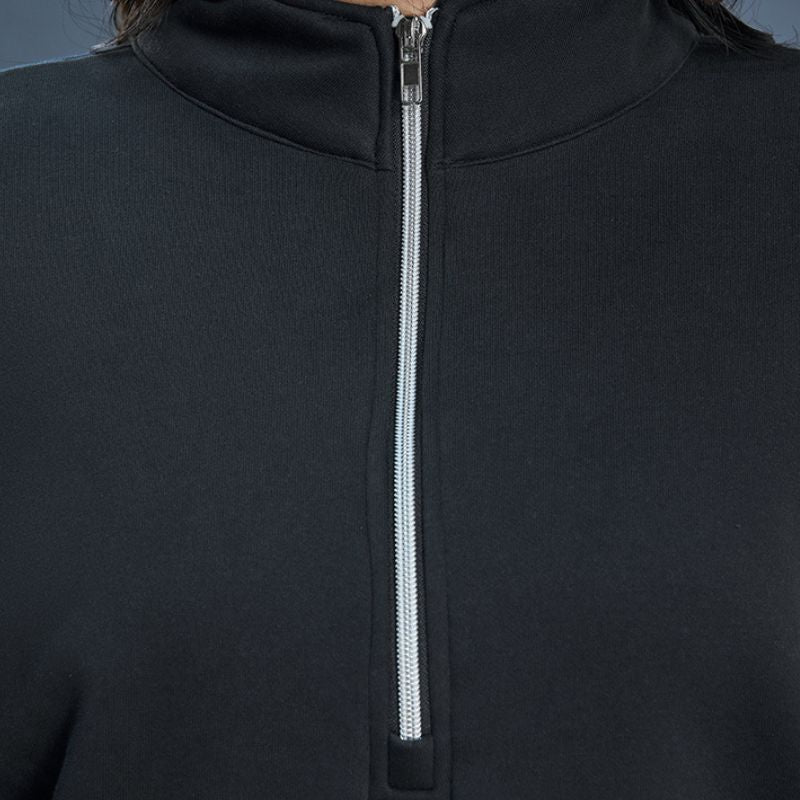 Half-Zip Stand Collar Fleece Sweatshirt