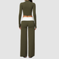 Wholesale Women’s 3-Piece Zip Jacket, Sports Bra & Wide-Leg Yoga Pants Set