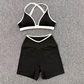 Wholesale Colorblock Detachable Hem Yoga Set Sports Bra & Short – Quick-Dry Activewear