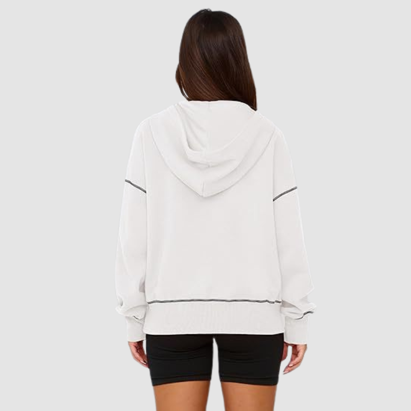 Wholesale pullover hooded half-zip sweatshirt