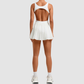 Wholesale Women's Open-Back Tennis Dress – Anti-Exposure Pleated Yoga Skirt