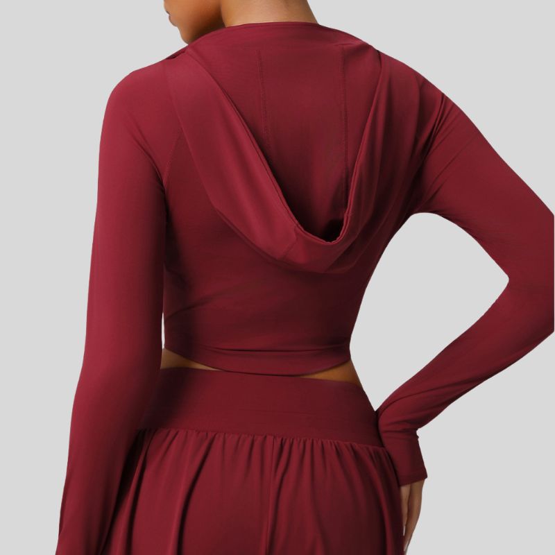 Slim fit cropped long-sleeved yoga jacket