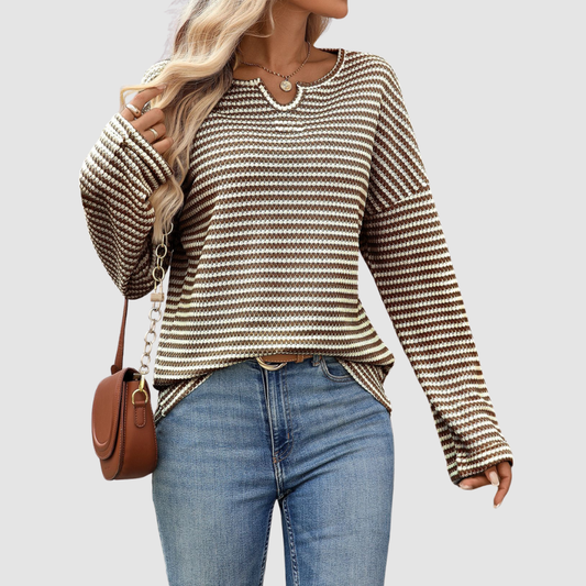 Wholesale women's striped waffle knit tops | Wonderxfans bulk activewear