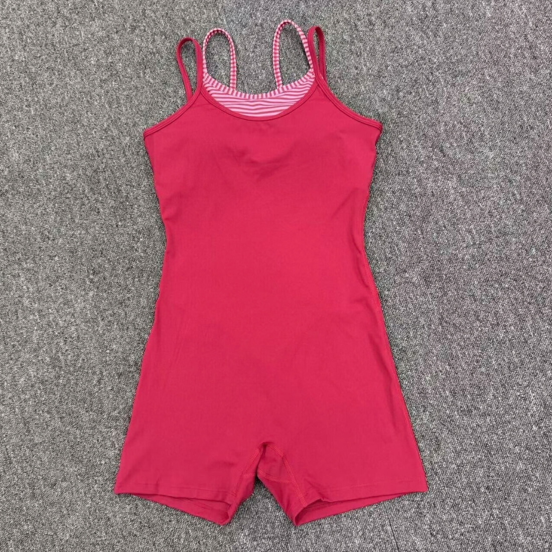 Wholesale Women's Retro Print Faux Two-Piece Yoga Unitard