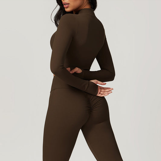 Wholesale Solid color zippered long sleeves | Wonderxfans bulk activewear