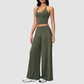 Wholesale Breathable Y-Back Tank Top & Fold-up Flare Pants Set