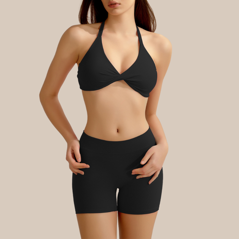 Women's shorts and a cross-back bra two-piece set