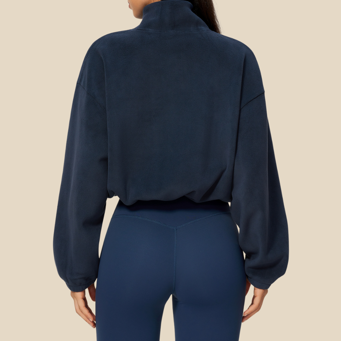 Wholesale Women's Activewear Fleece-Lined Stand-Collar Half-Zip Sweatshirt