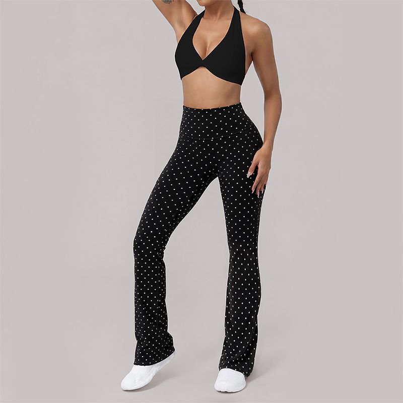 Wholesale Women's Polka Dot Yoga Set – Breathable Naked-Feel Training Running Activewear