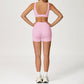 Triangle Cup Sports Bra + Butt-Lifting Shorts 2-Piece Set